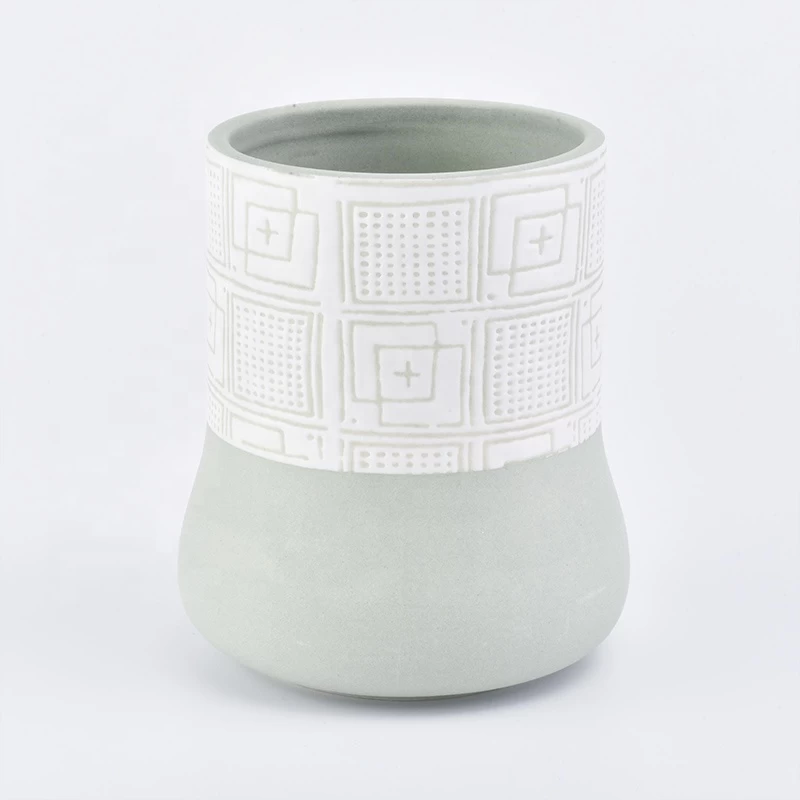 Wholesales matte Ceramic candle jars with lids in bulk