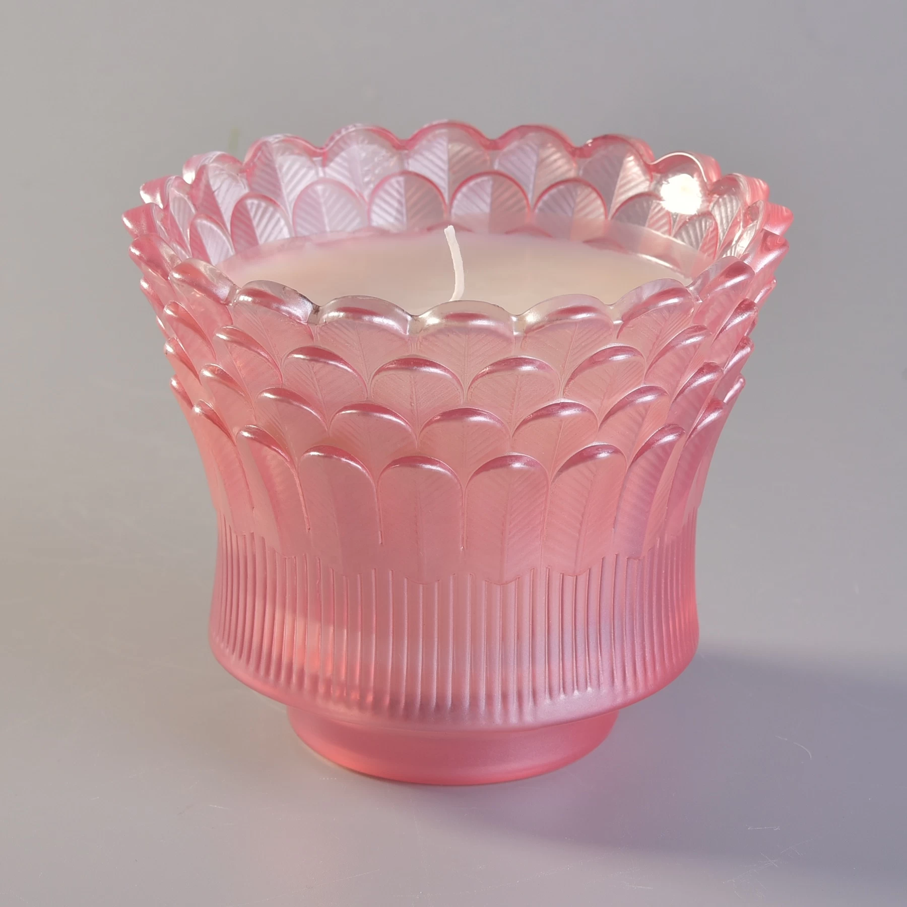 Sunny Luxury feather design glass candle holder