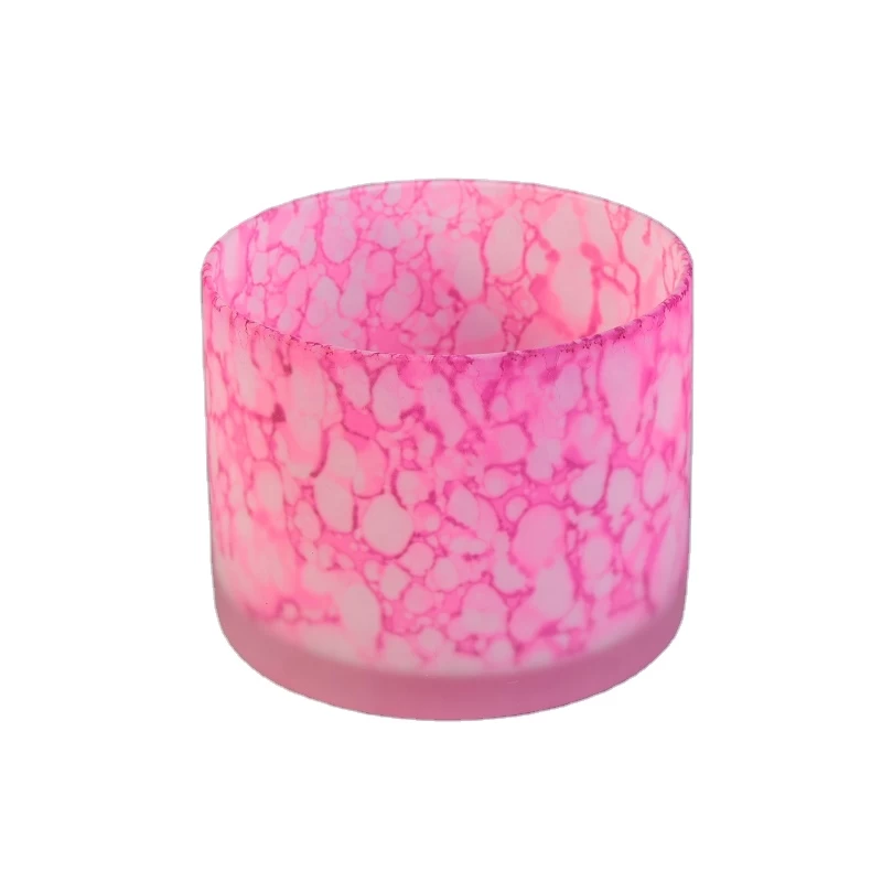 Pink luxurious glass candle containers wholesales