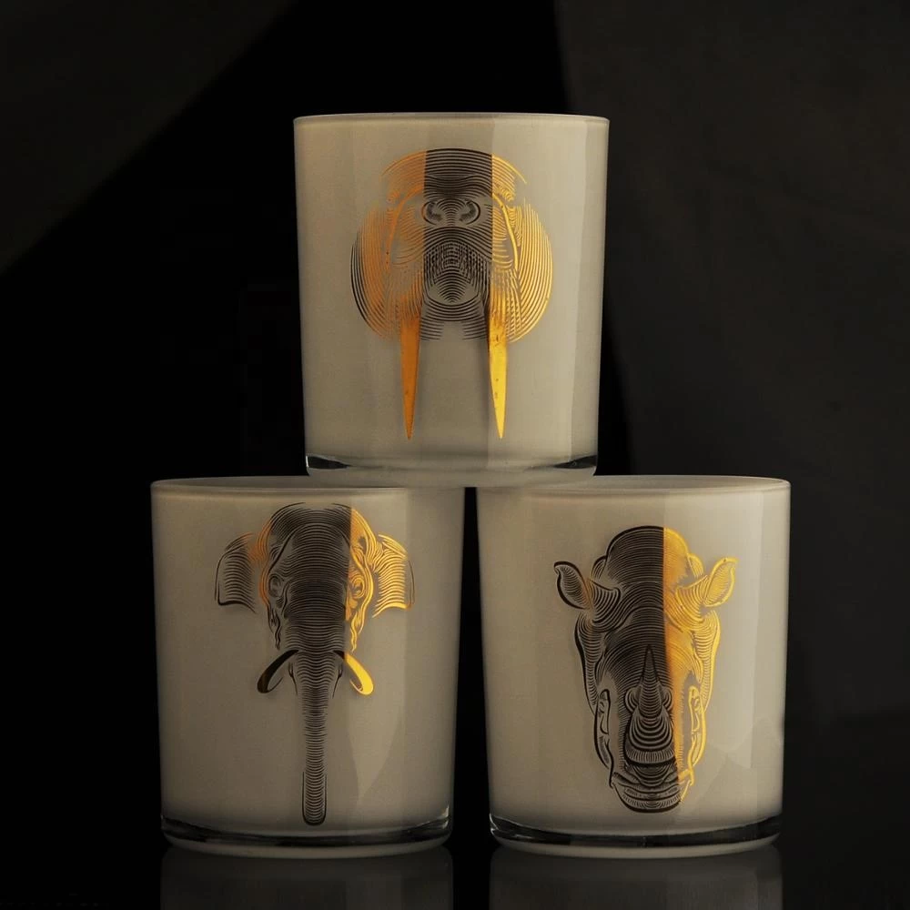 6oz 10oz 12oz Wholesales custom white luxury glass candle jar