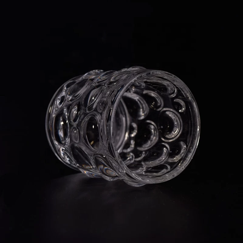 Luxury embossed crystal tealight glass candle container