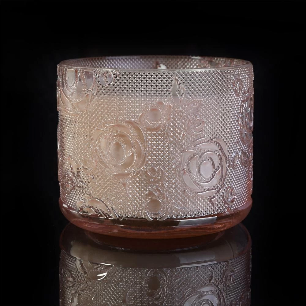 10oz 12oz Wholesales Christmas crystal pink tealight glass candle jar