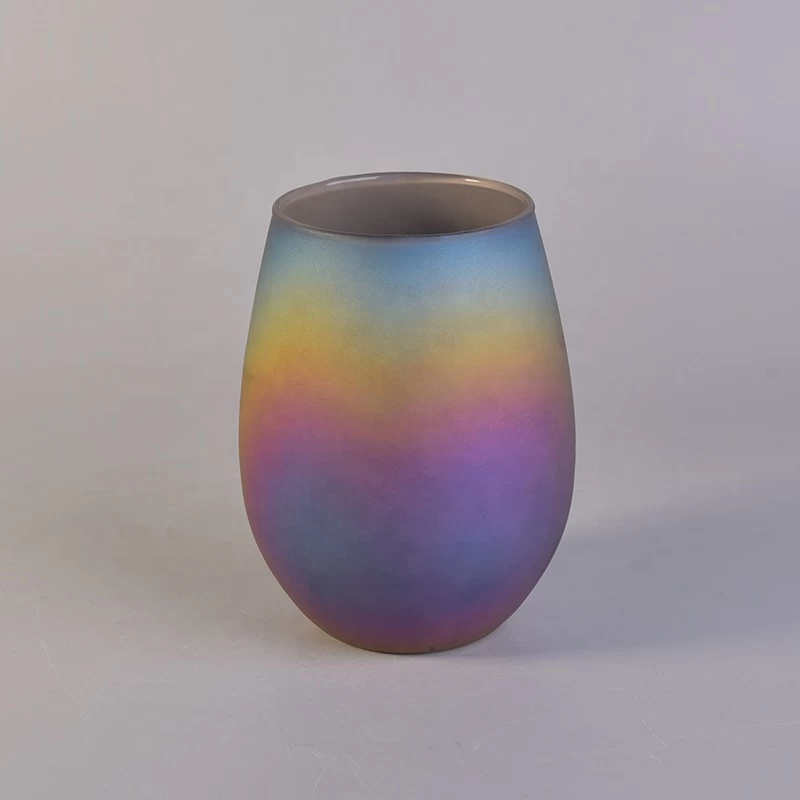 Matte colored aroma glass candle jar 
