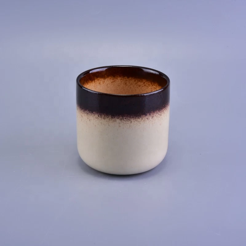 Vintage brown ceramic jars candle 10oz 12oz