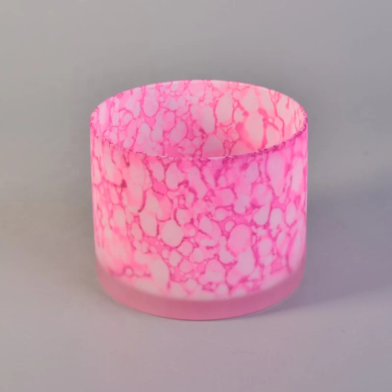Pink luxurious glass candle containers wholesales