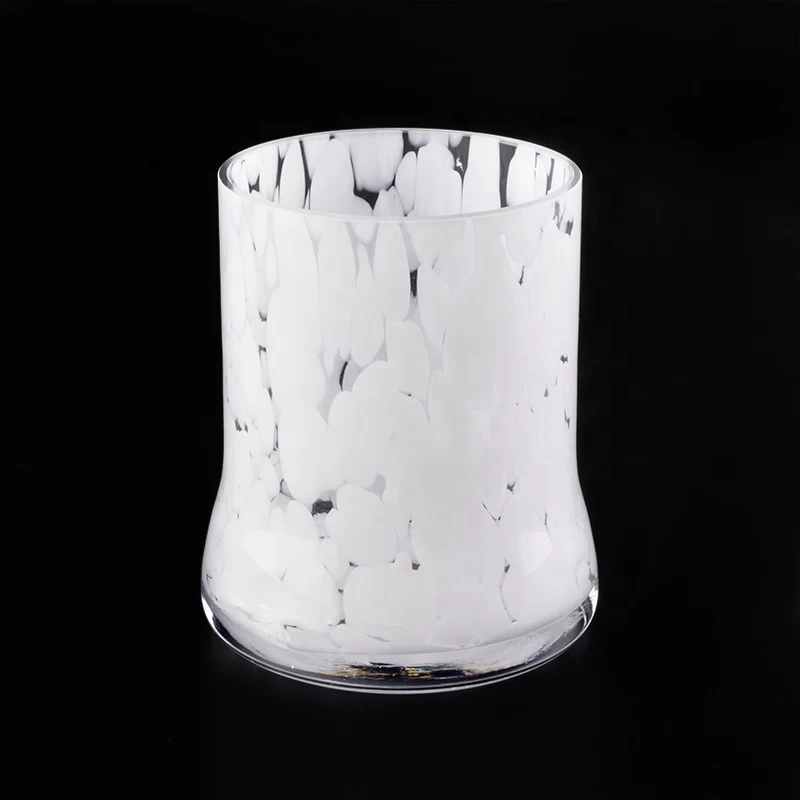 10oz White fingerprint votive candle holders in bulk