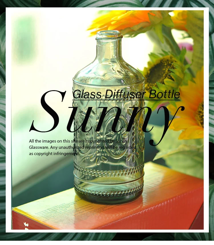 Sunny gold room diffuser empty glass bottle
