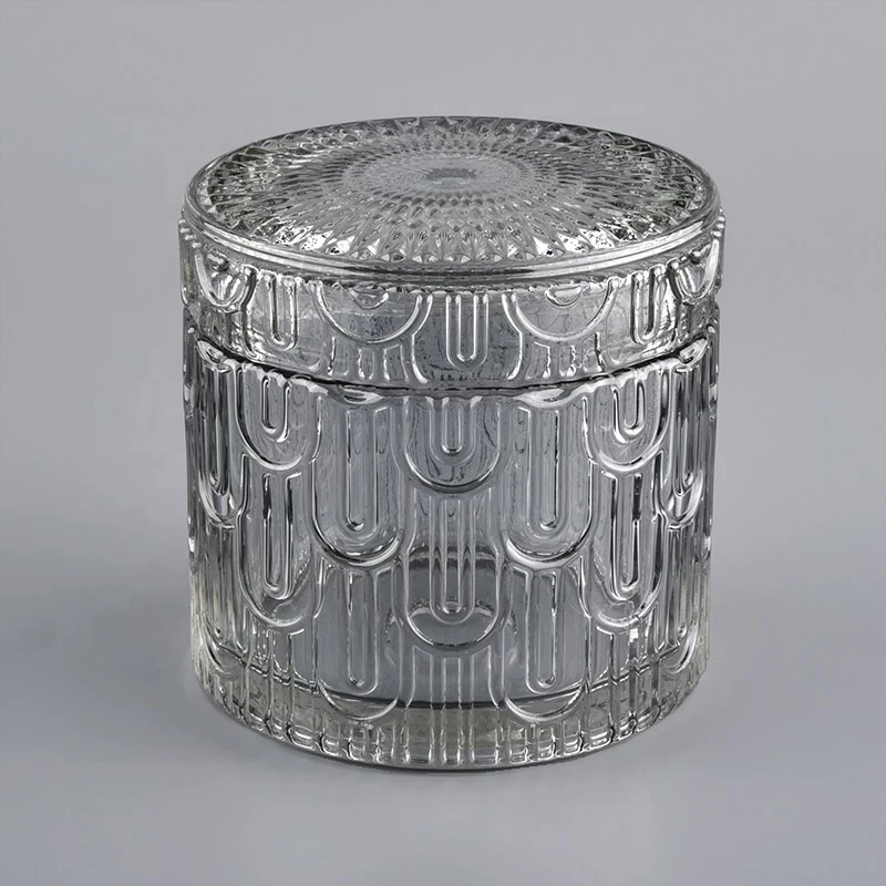 luxury geo cut glass candle jar of decorative wedding with lid