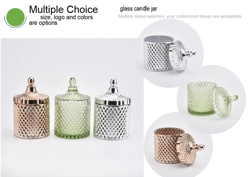 electroplated glass candle jar
