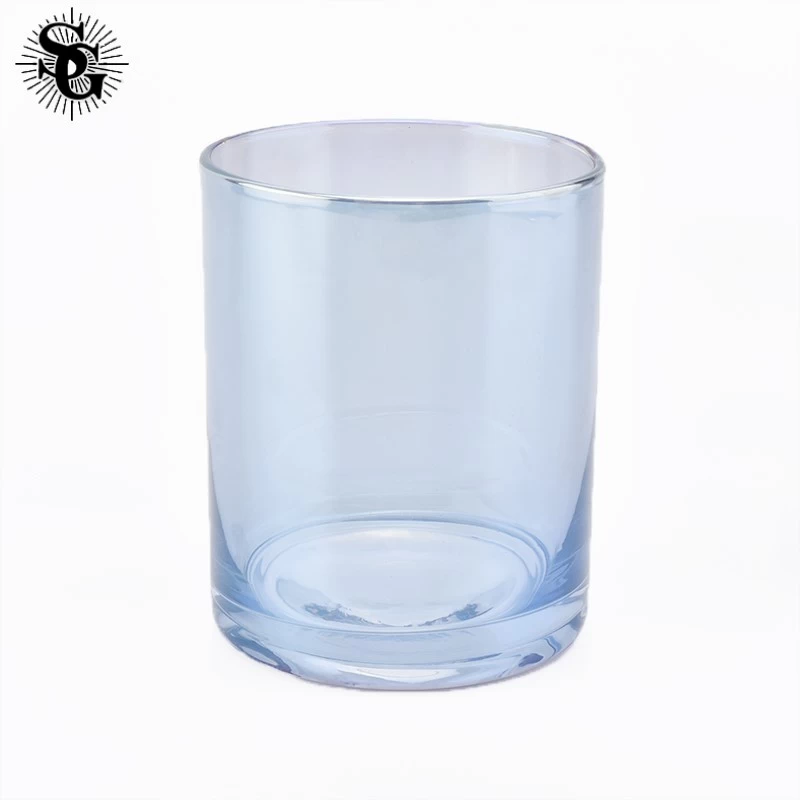 Sunny 403ml transparent iridescent glass candle holders hot sale products