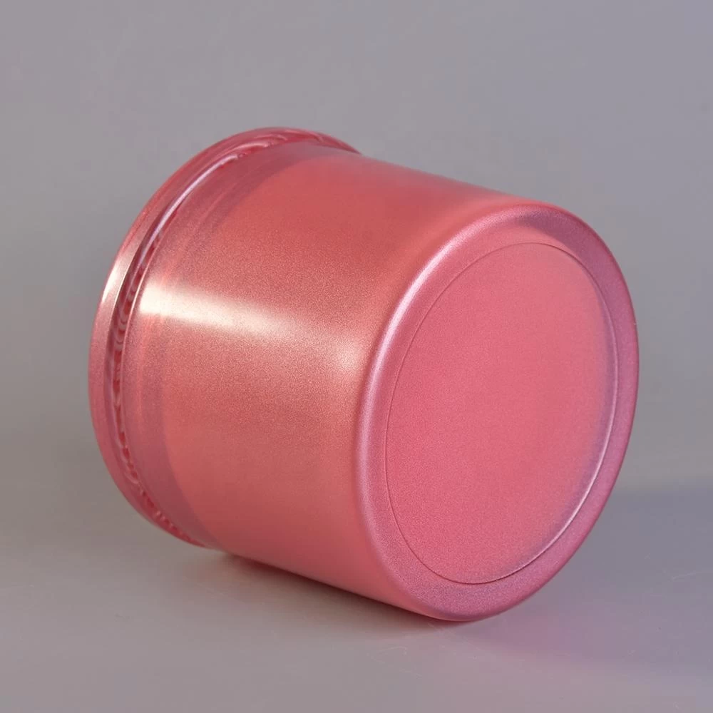 10oz Wholesales Custom matte pink glass candle holder with lids