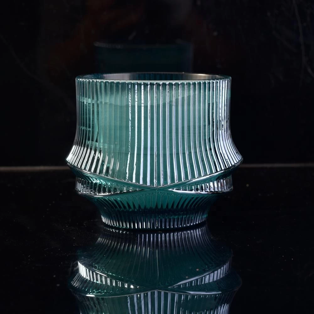 10oz Home decoration luxury heat resistant blue candle glass jar holder