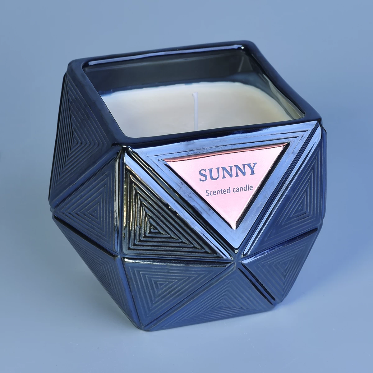 New design Custom empty black glass candle jars in bulk