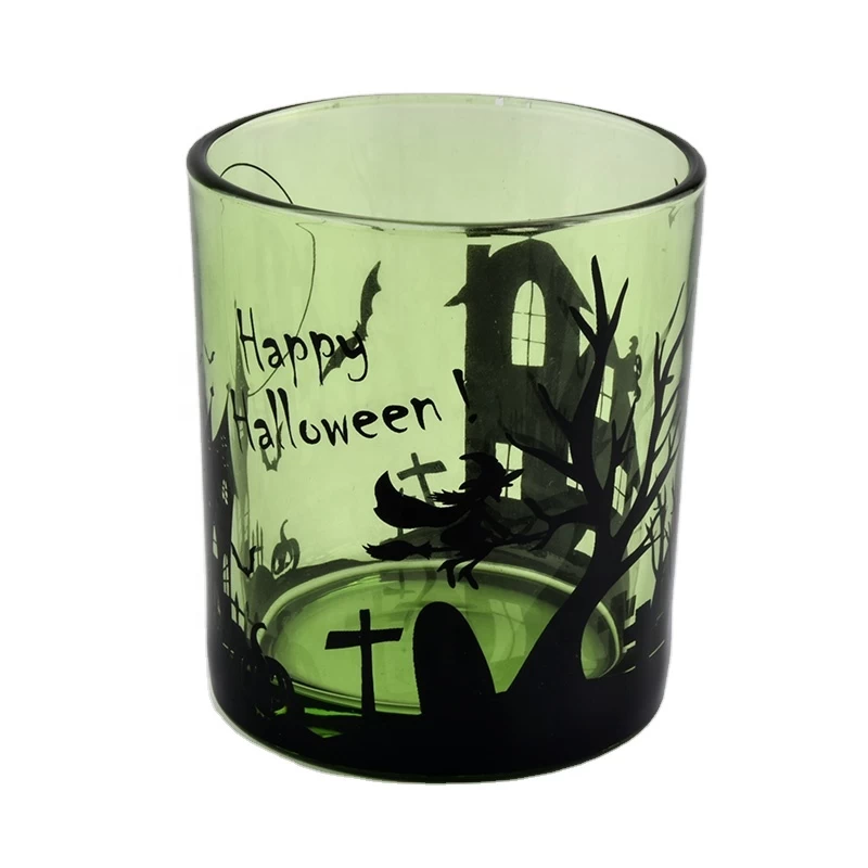 gradient candle jar glass with decal printing