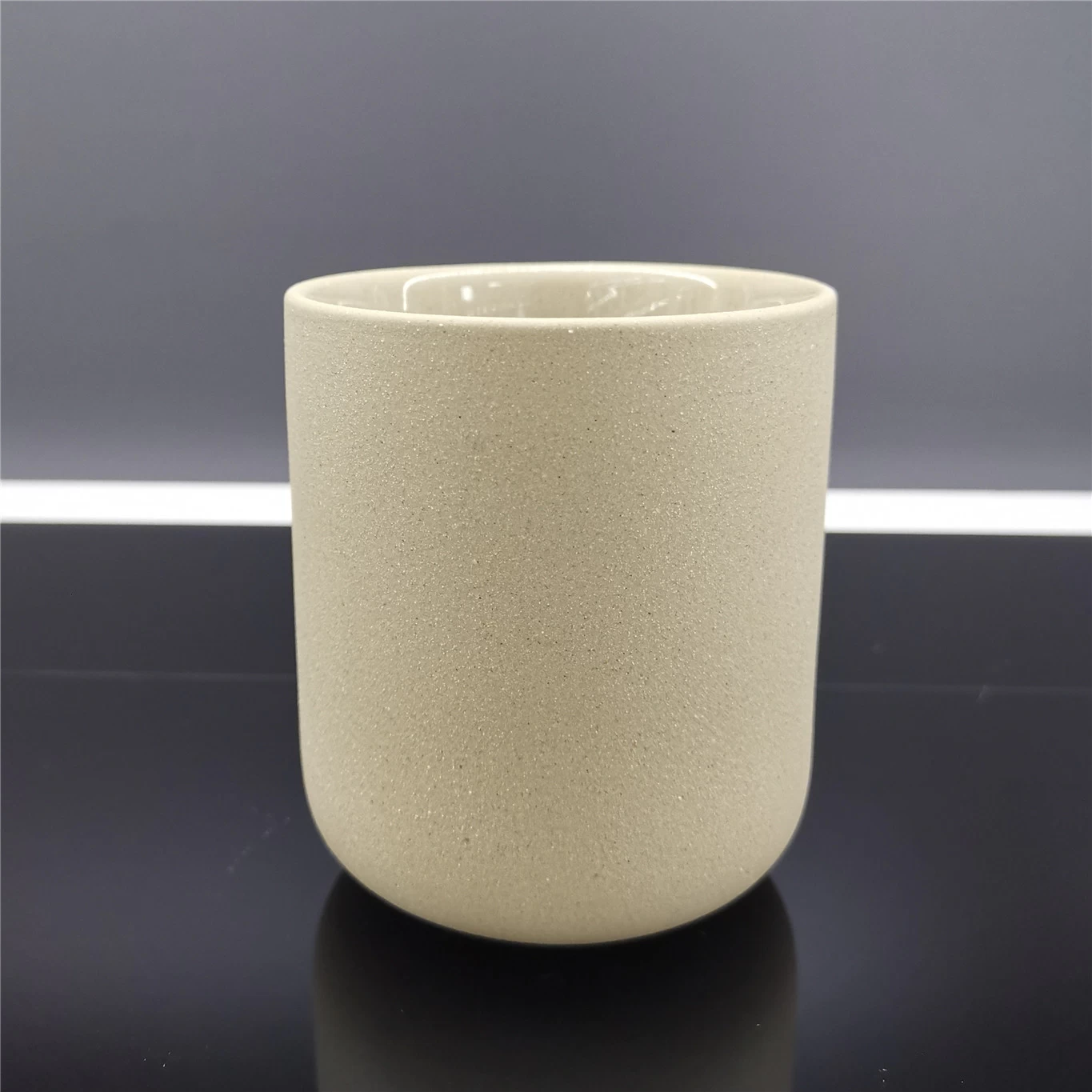10oz round shape sand soil candle holders for home decorations