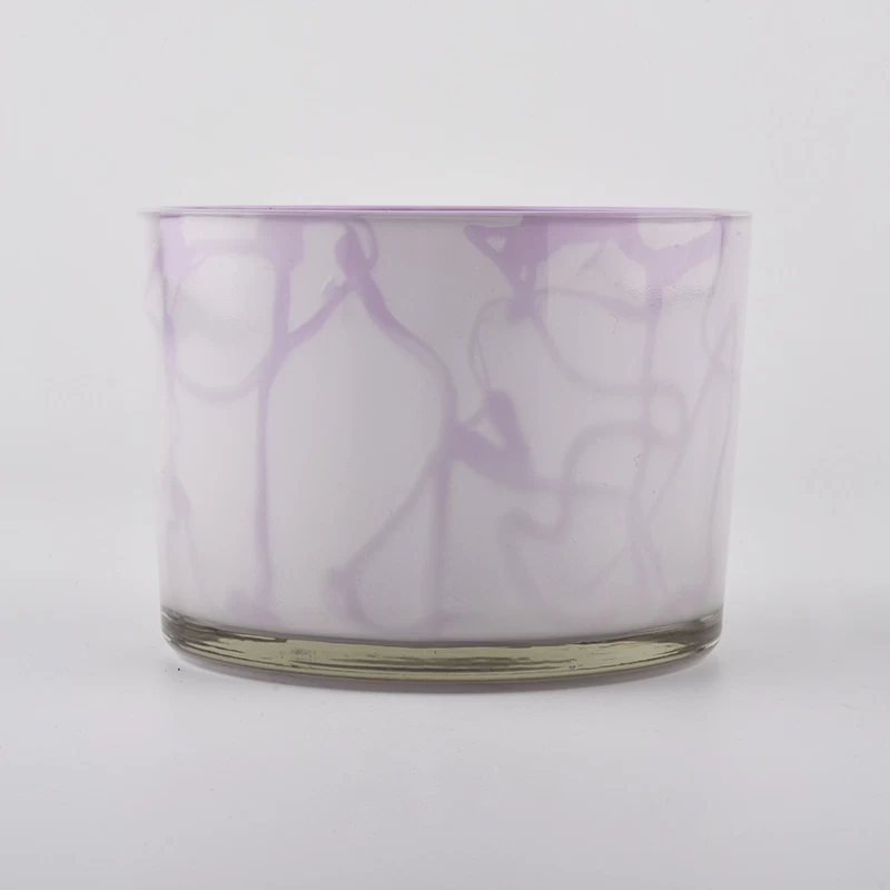 two color glass candle jar