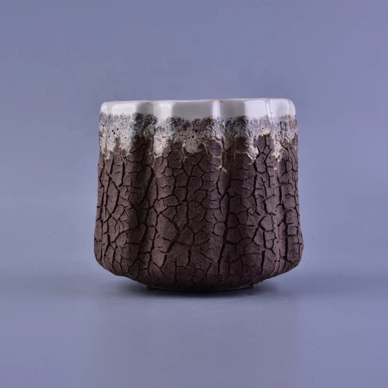Luxury amber tealight ceramic candle holder