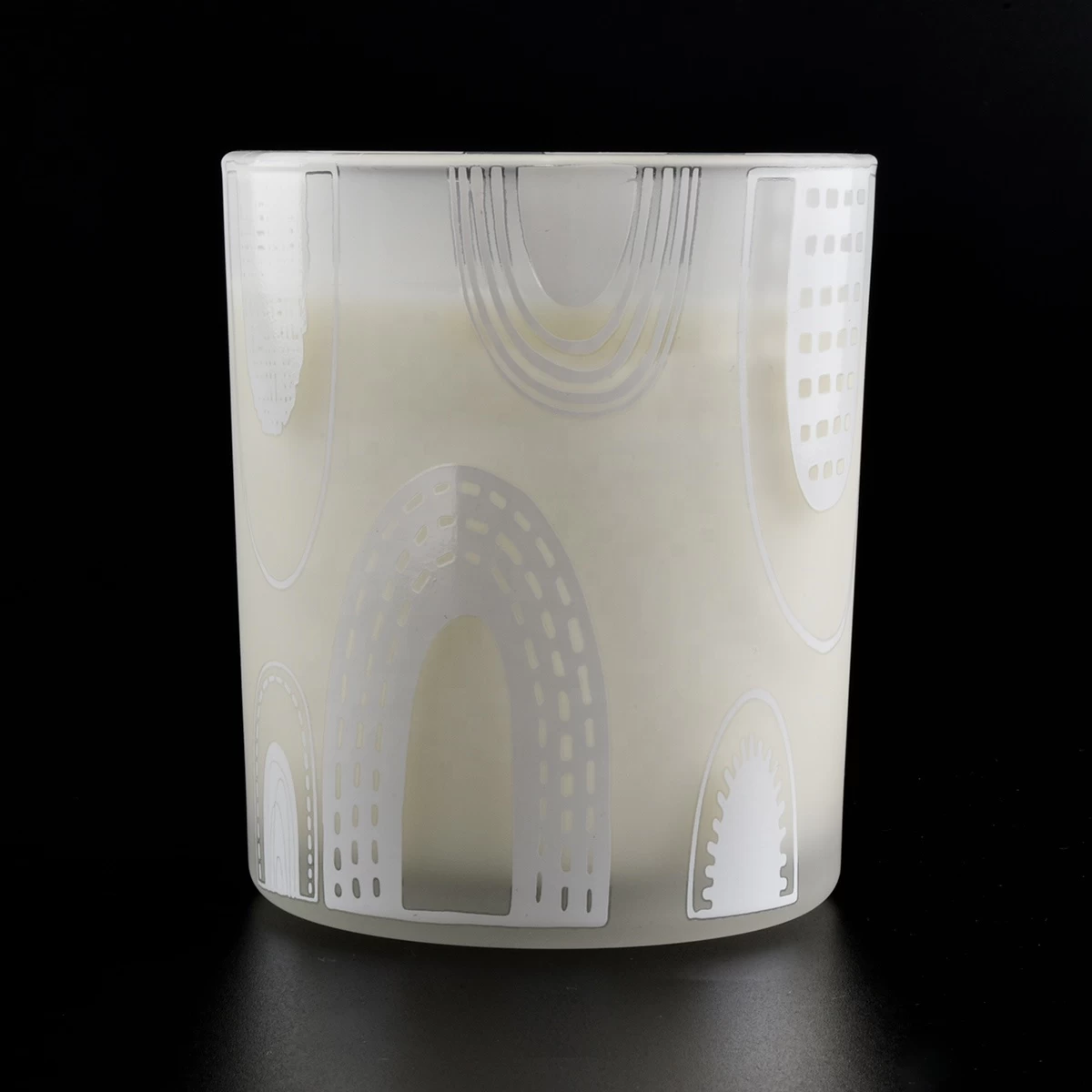 Sunny design luxury white and black matte glass candle jar holders