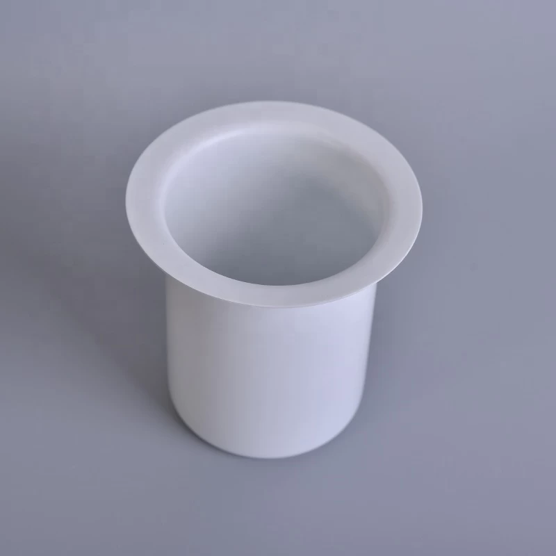400ml White decorative metal candle holder tealight insert