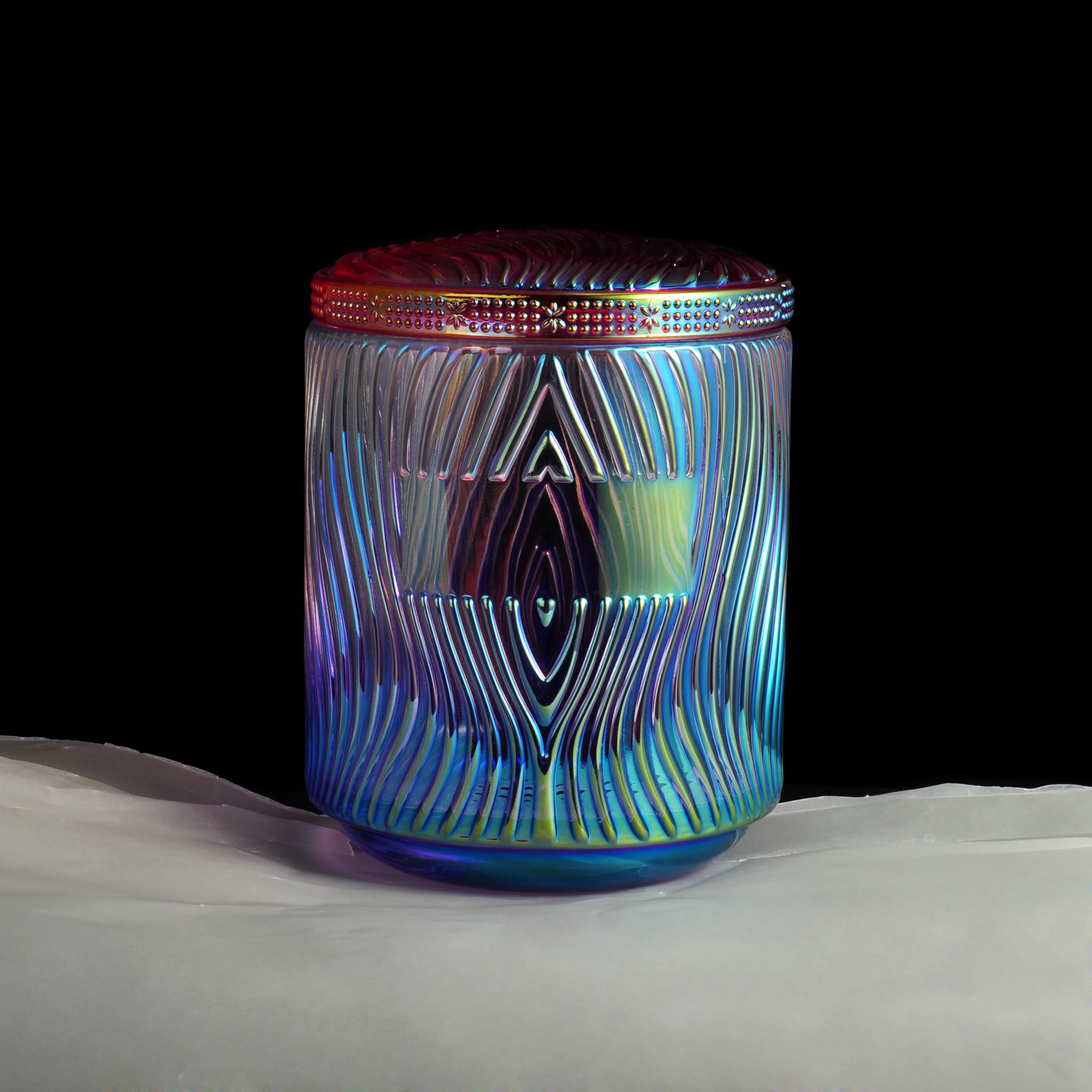 Sunny design Gradient custom luxury glass candle jars with lid
