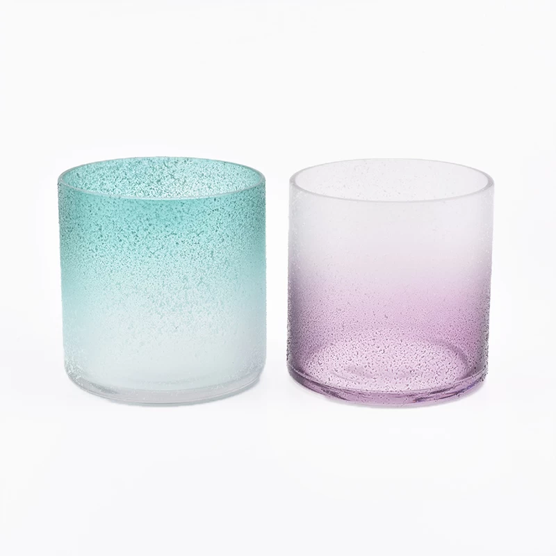 Sandy gradient color glass candle jars for wholesale