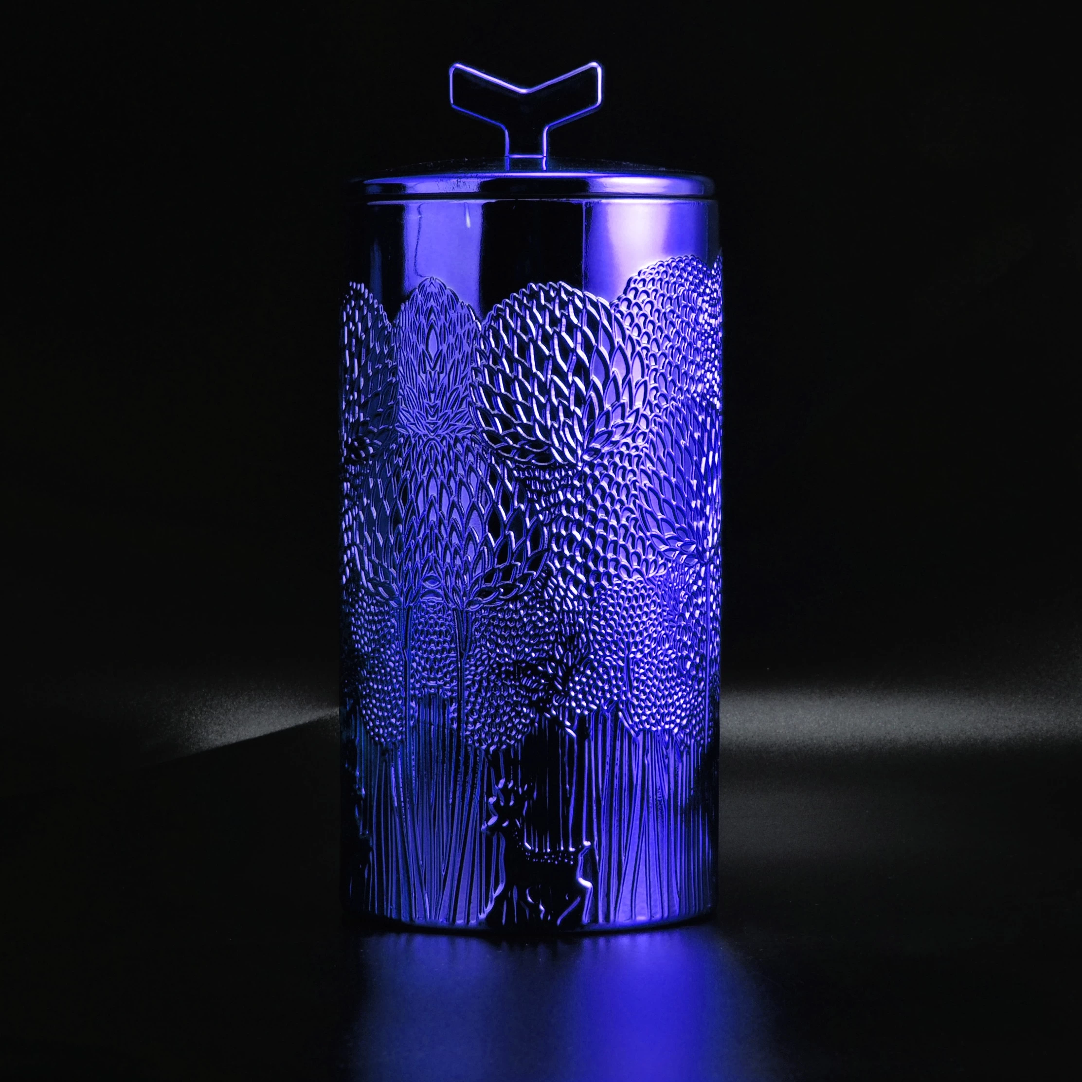 8oz 10oz 12oz Christmas luxury high coloured glass candle jar with lid