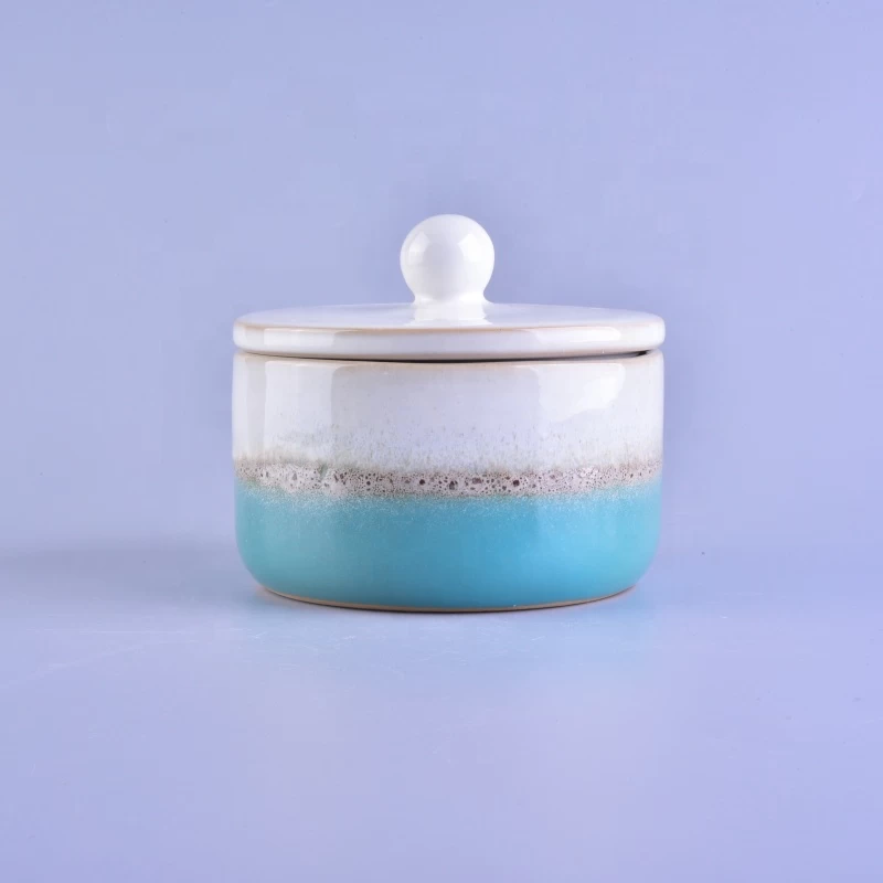 Wholesales round ceramic jar candle with lids 10oz 12oz