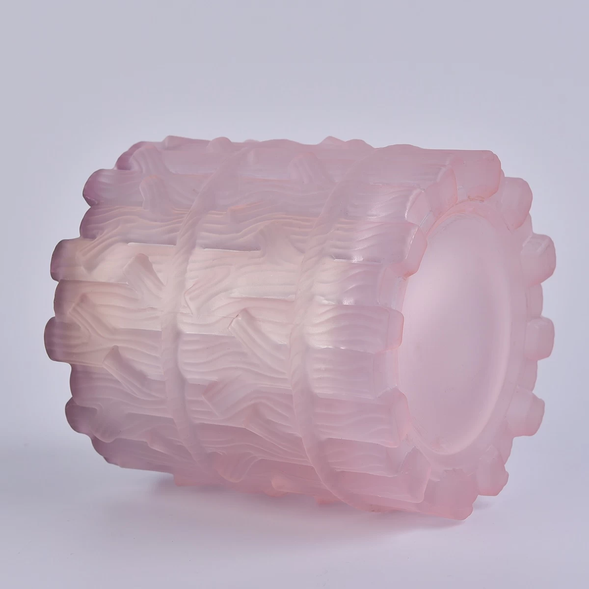 Wholesales home decoration pink luxury glass candle jar holder