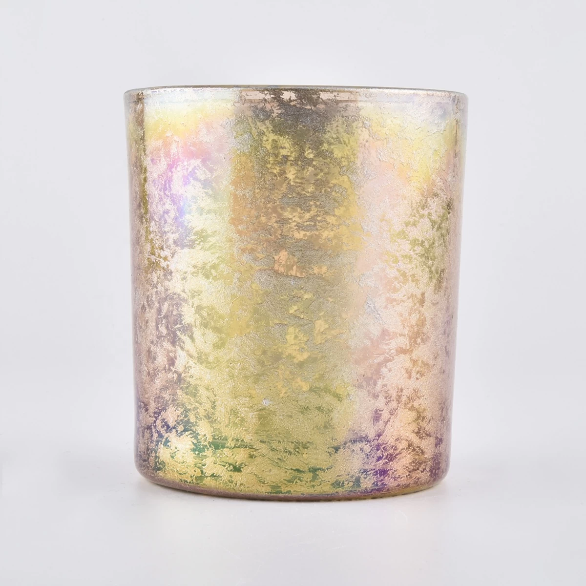 Shiny color glass candle containers for candle wax