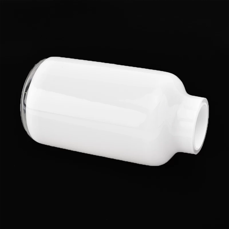 500ml white cylinder overlay glass reed diffuser bottles