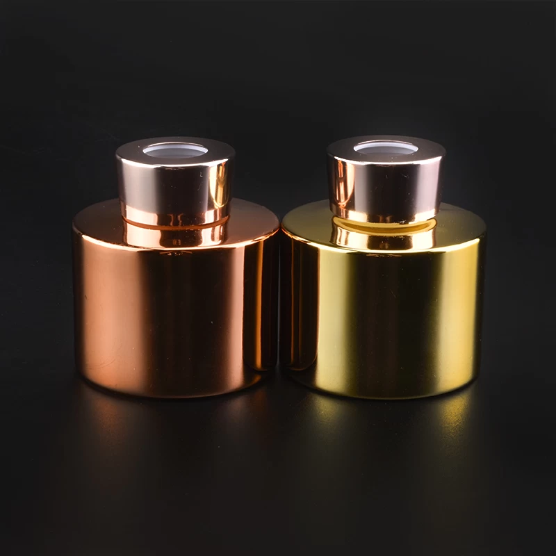 Wholesales electroplating golden glass diffuser bottle perfume bottle fragrance