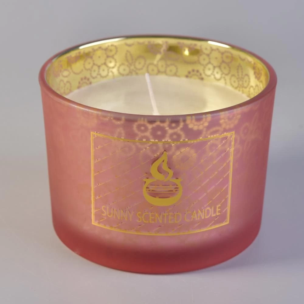 10oz Wholesales Custom matte electroplated glass candle holder