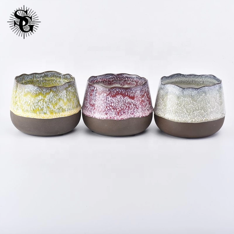 Sunny large 630ml transmutation glaze ceramic candle containers