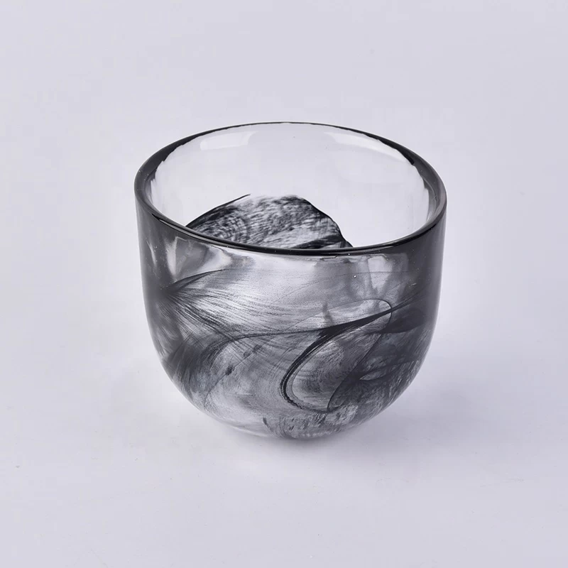 Hurricane black glass candle holders table use