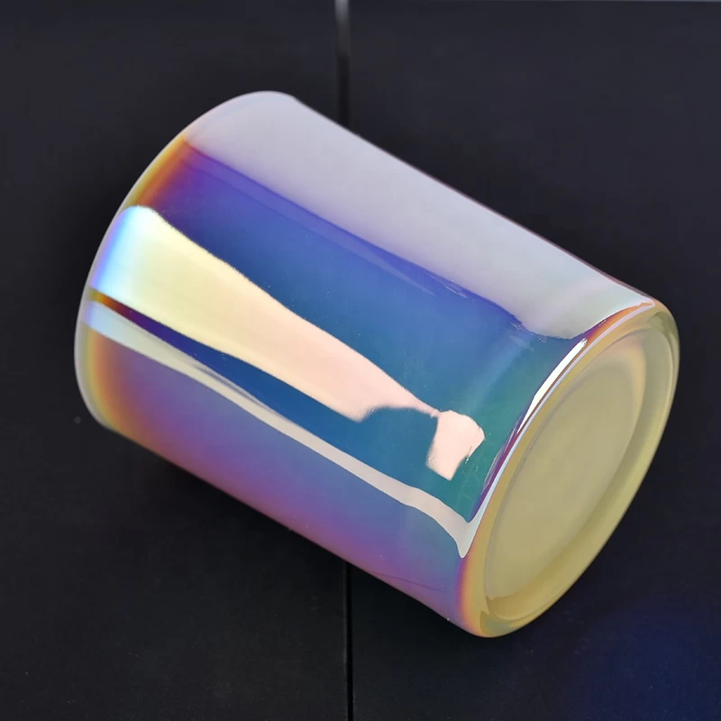 luxury home decor iridescent glass candle jars 7 oz 8 oz 9 oz