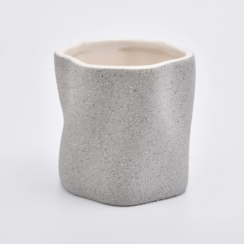 unique shape ceramic candle container for soy candles