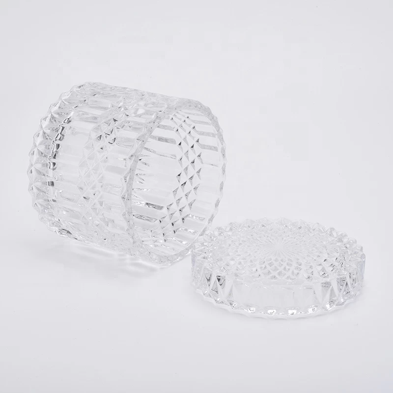 6oz logo customized luxury glass candle jars with lid for home decorations