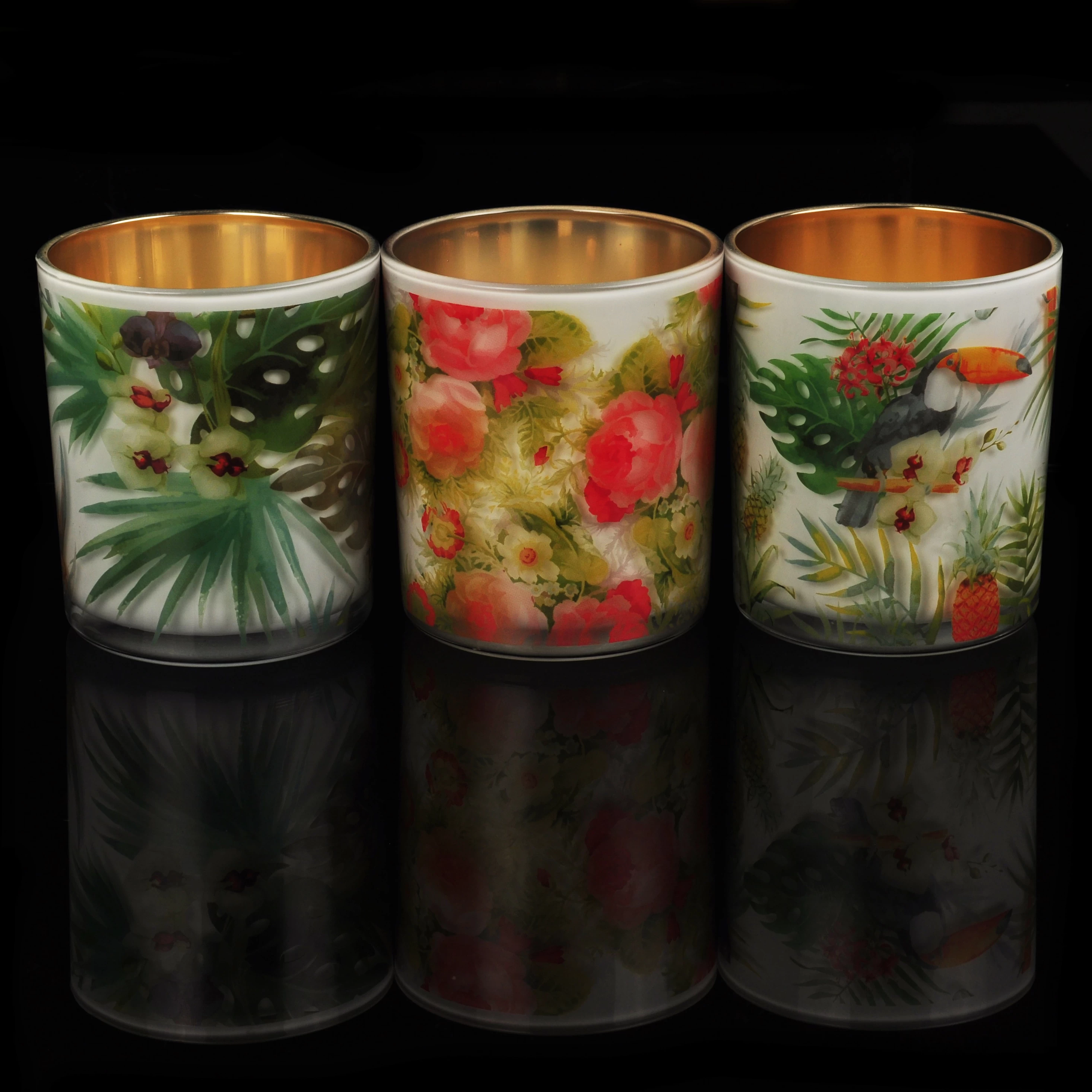 10oz Wholesales Christmas crystal tealight glass candle jar