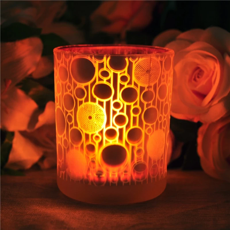 Custom crystal matte glass candle container