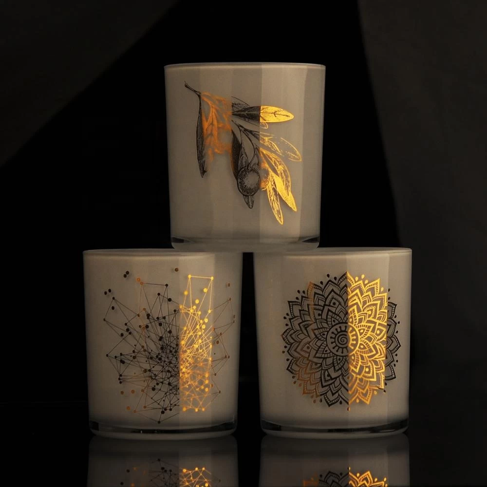 6oz 10oz 12oz Wholesales custom white luxury glass candle jar