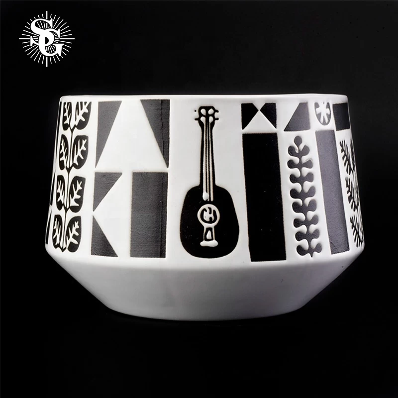 Sunny custom pattern 1000ml ceramic candle holders