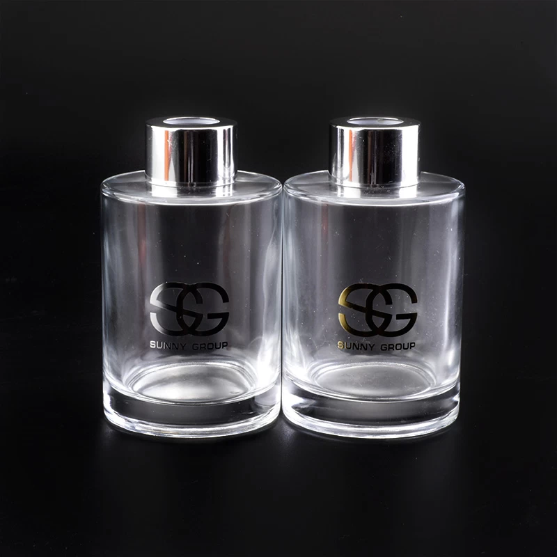 Raindrop pattern cylinder glass diffuser bottle glass perfume bottles