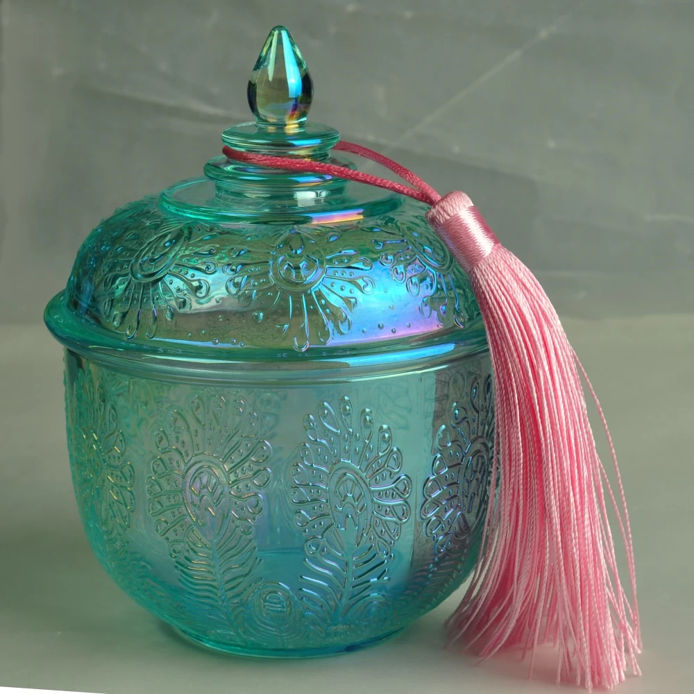 10oz 20oz Home decoration luxury custom candle glass jars with lid