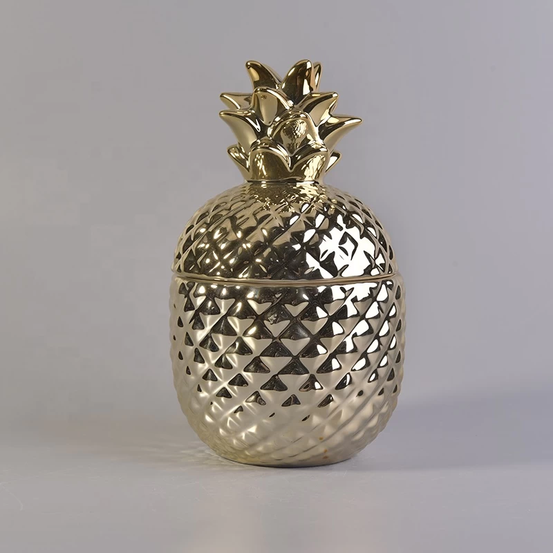 Luxury pineapple ceramic jar candle with lid wholesales