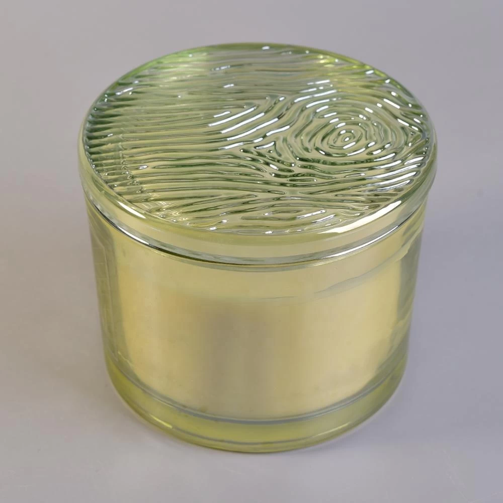 10oz Wholesales Custom gold glass bulk candle container with lid