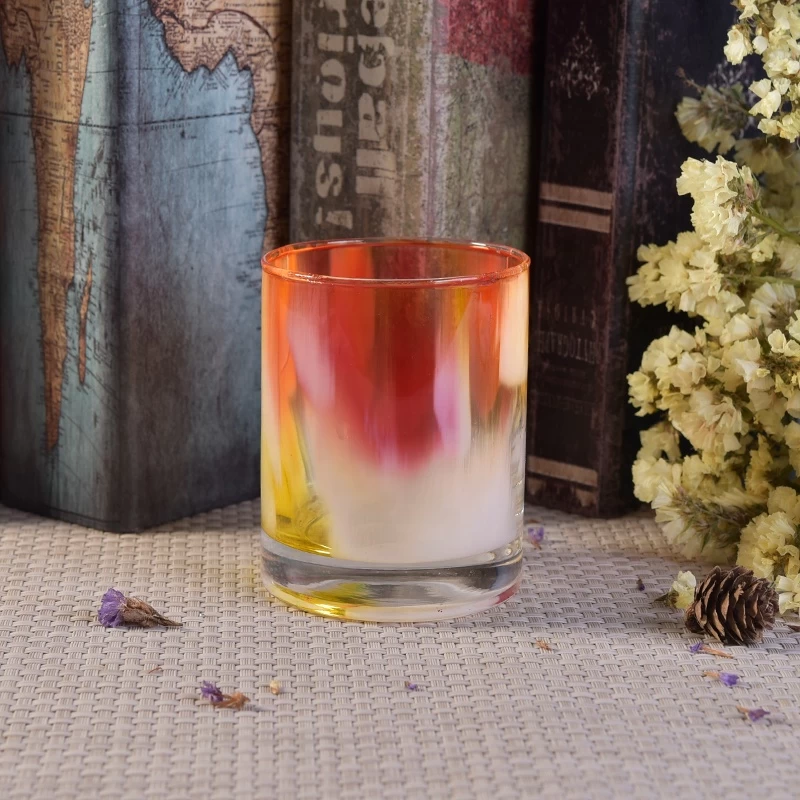 8oz Home decoration vintage painted glass candle holder