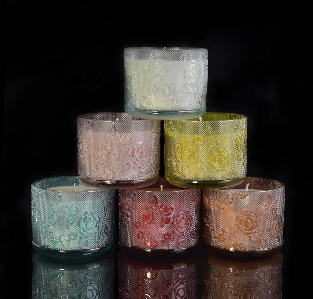 10oz 12oz Wholesales Christmas crystal pink tealight glass candle jar