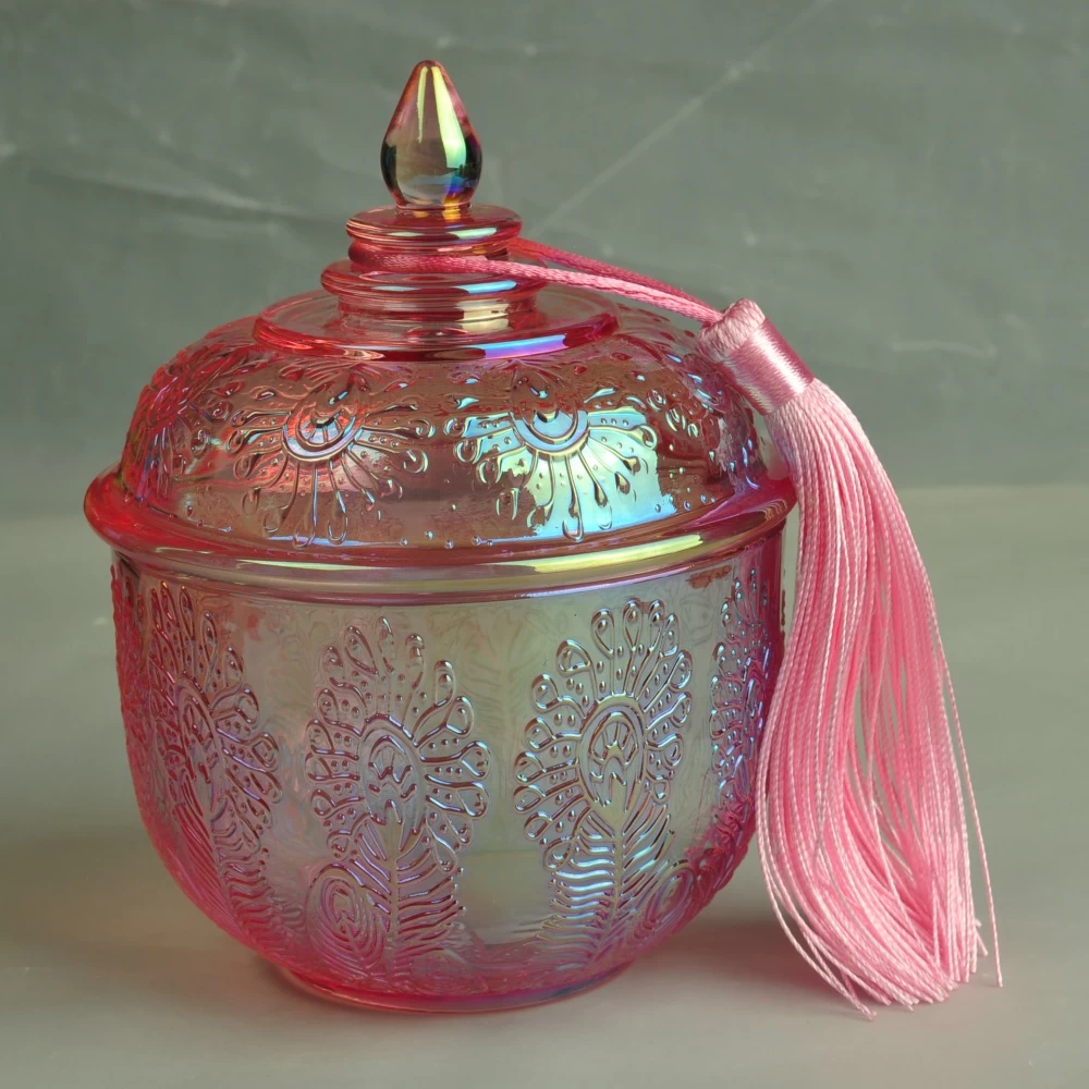 10oz 20oz Home decoration luxury custom candle glass jars with lid