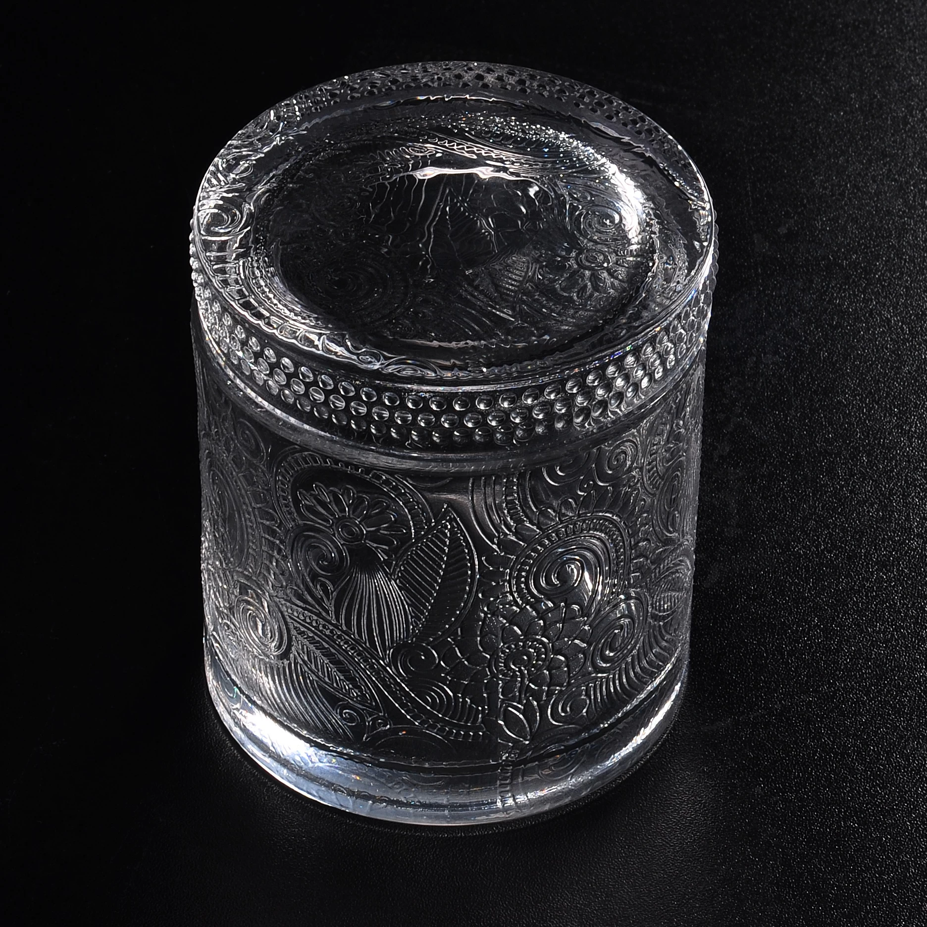 10oz 11oz 16oz luxury crystal empty glass candle jar and lid