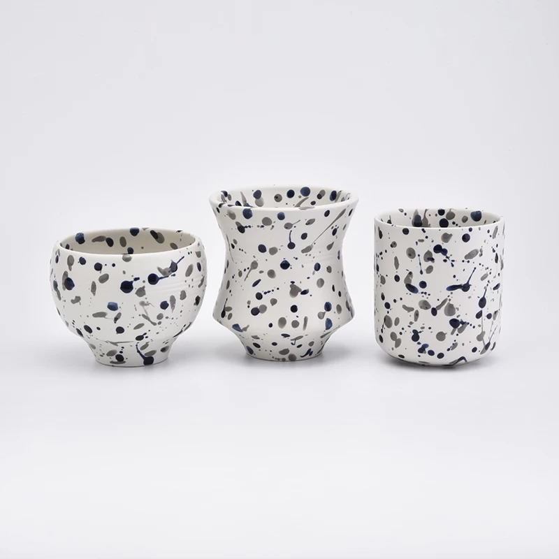 12oz glaze white ceramic candle containers for home decor